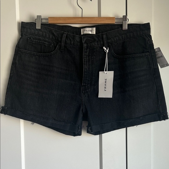 Frame Le Grand Garçon Denim  Black Jean Shorts | 31 - Picture 3 of 6